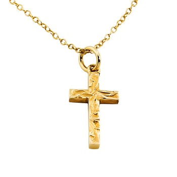 9ct Gold 2g 18 inch Cross Pendant with Chain